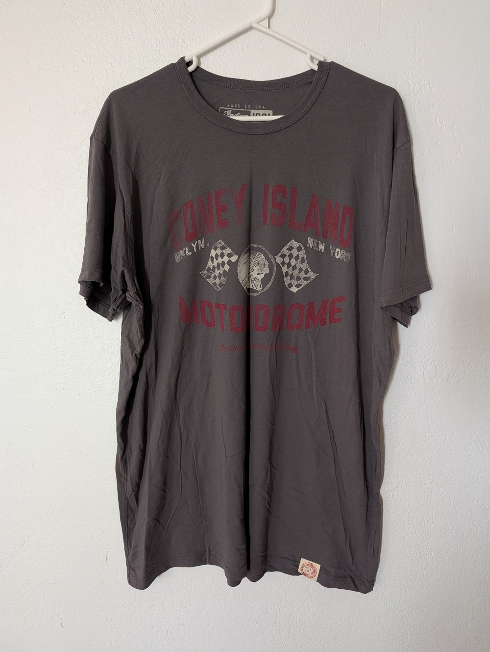 Indian Motorcycle 1901 Coney Island T Shirt Grey Men's XL Made In USA Tee